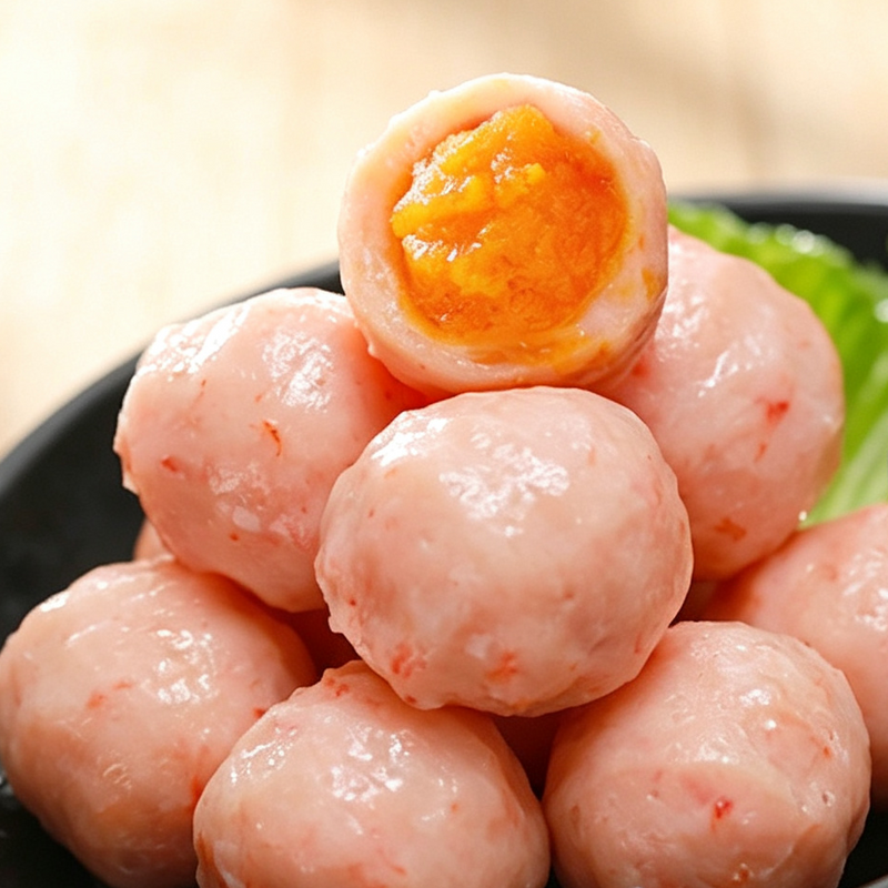 Salted Egg Yolk Shrimp Balls